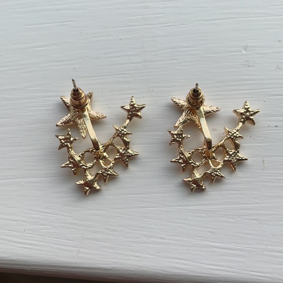 Gold star earrings - Picture 2 of 2